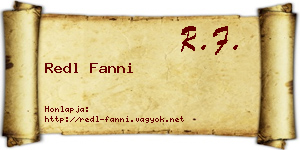 Redl Fanni névjegykártya